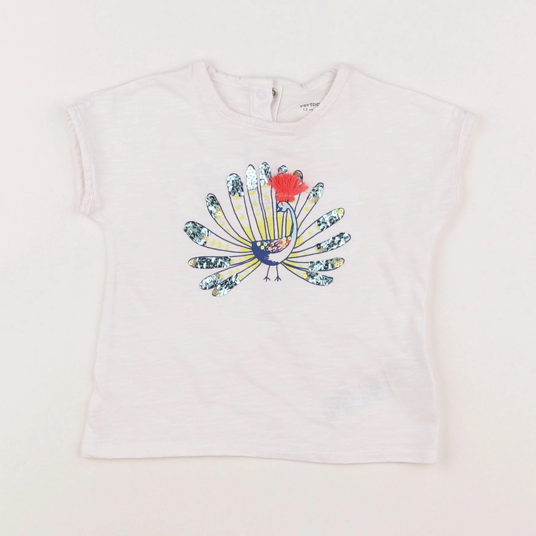 Vertbaudet - tee-shirt blanc - 12 mois