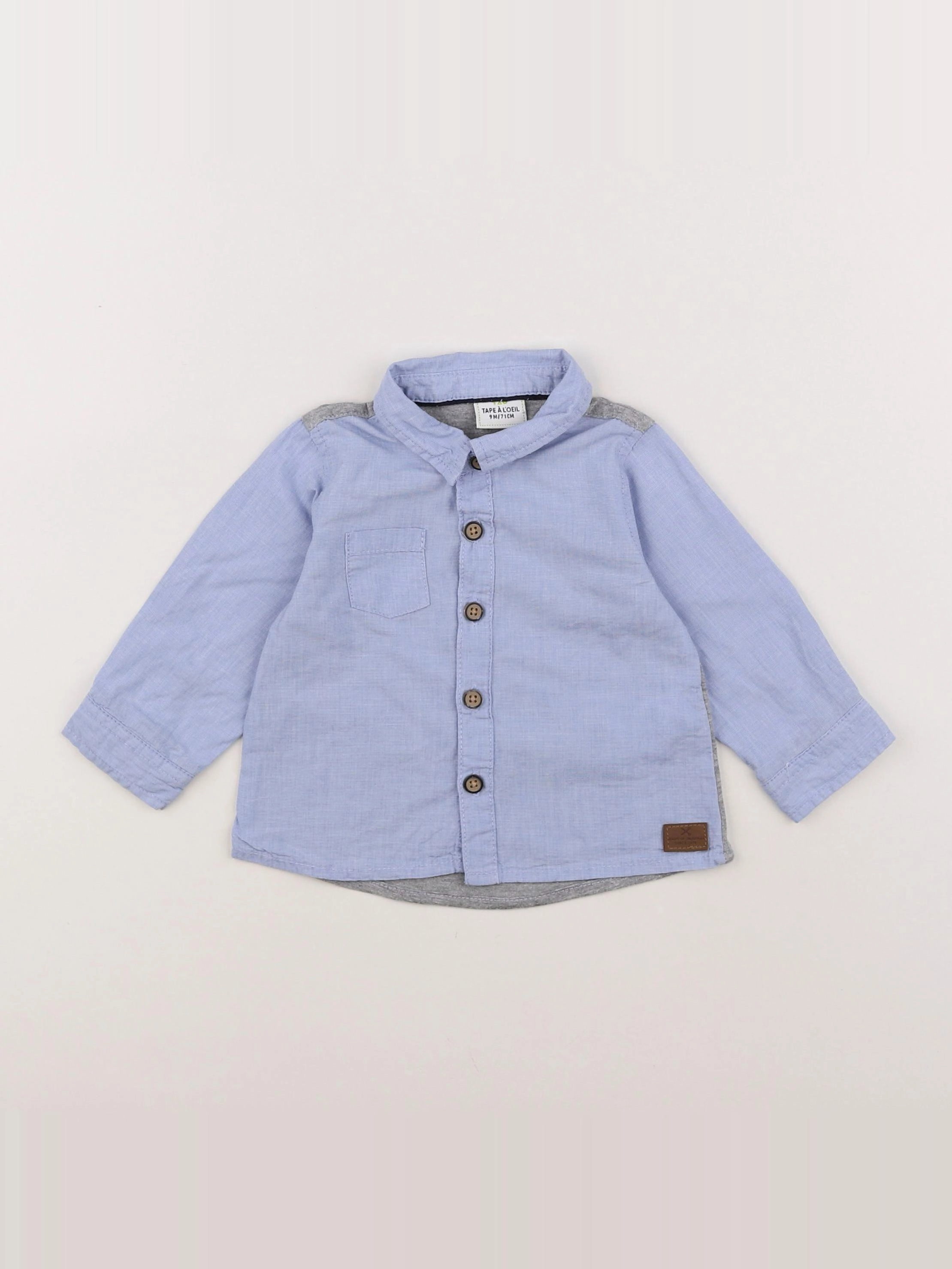 Tape à l'oeil - chemise bleu - 9 mois