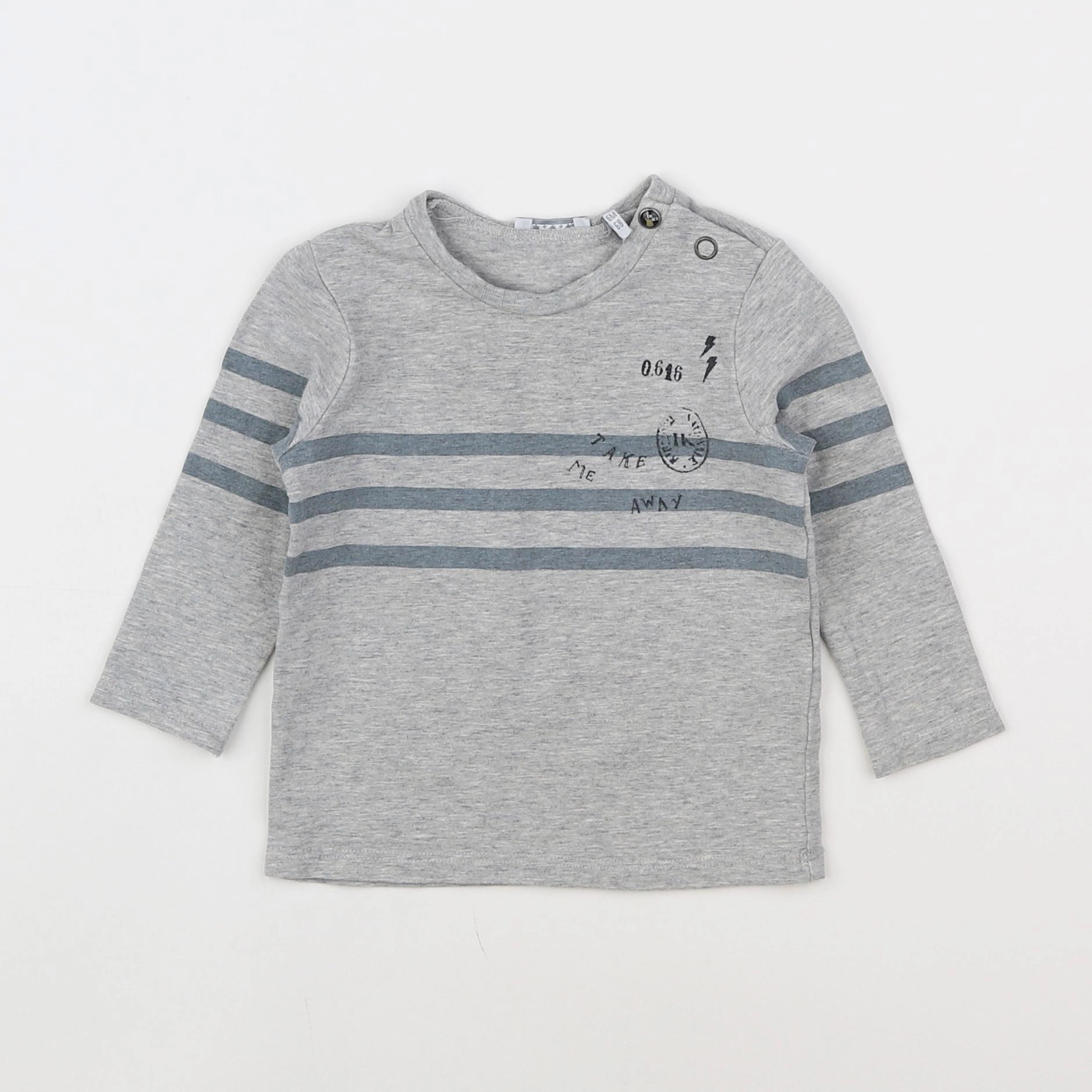 IKKS - tee-shirt gris - 6 mois