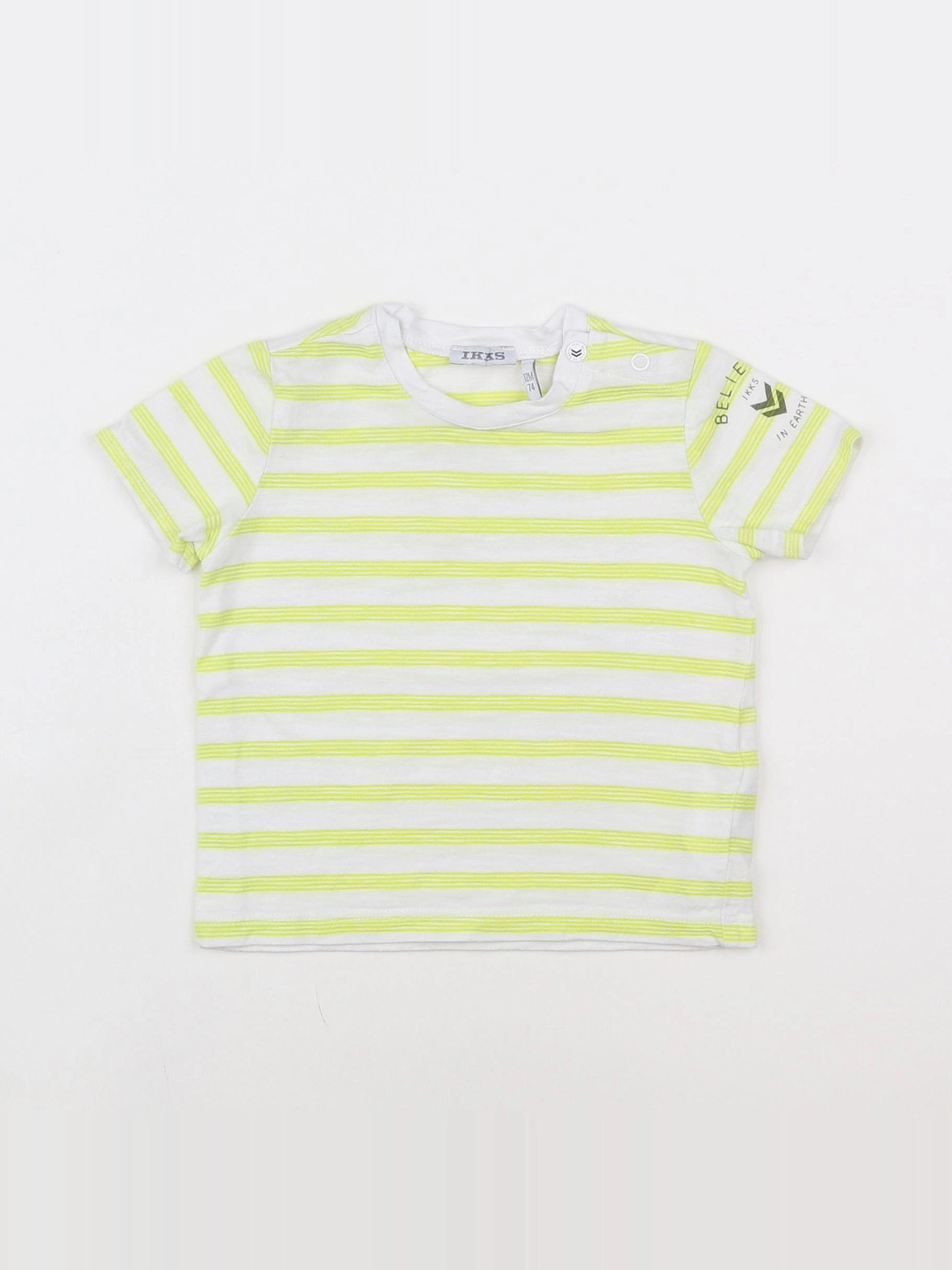 IKKS - tee-shirt blanc, jaune - 12 mois