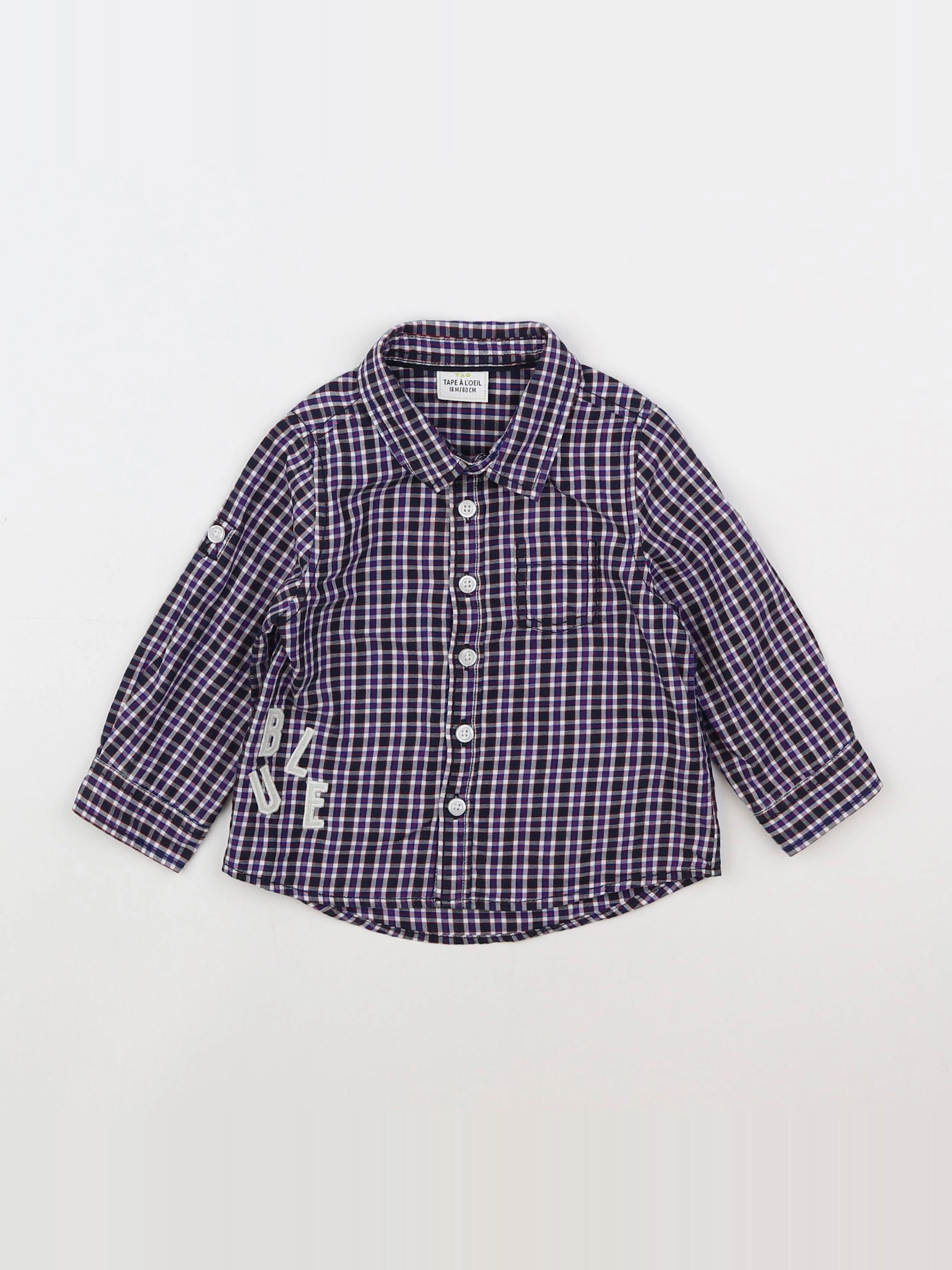 Tape à l'oeil - chemise bleu, blanc - 18 mois