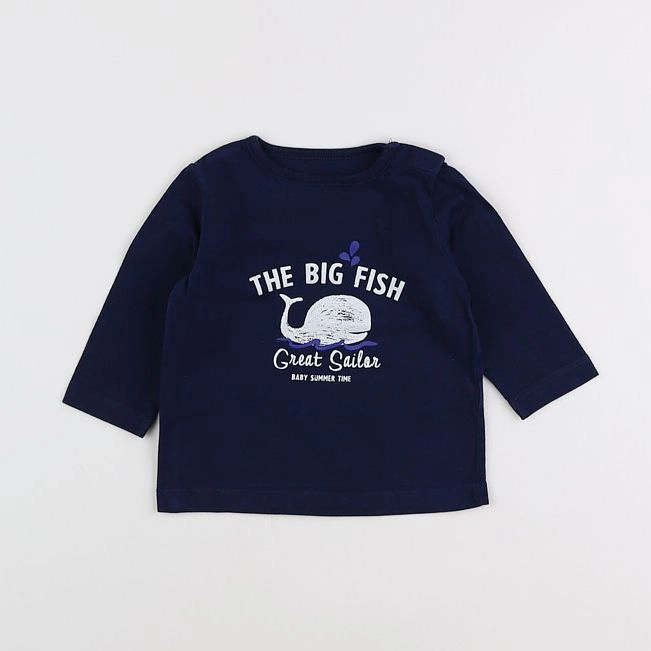 Boutchou - tee-shirt bleu - 12 mois
