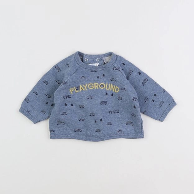 Boutchou - sweat bleu - 6 mois