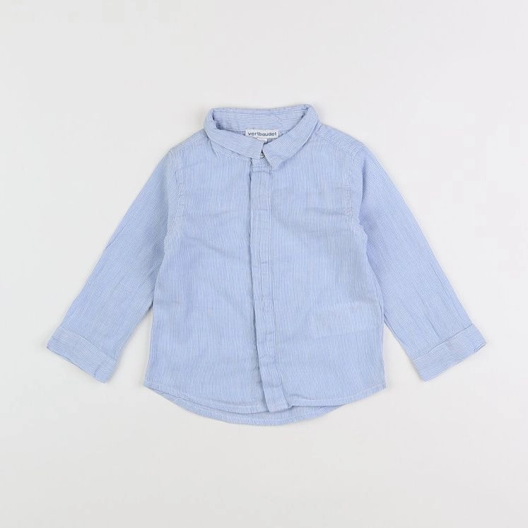 Vertbaudet - chemise blanc, bleu - 18 mois