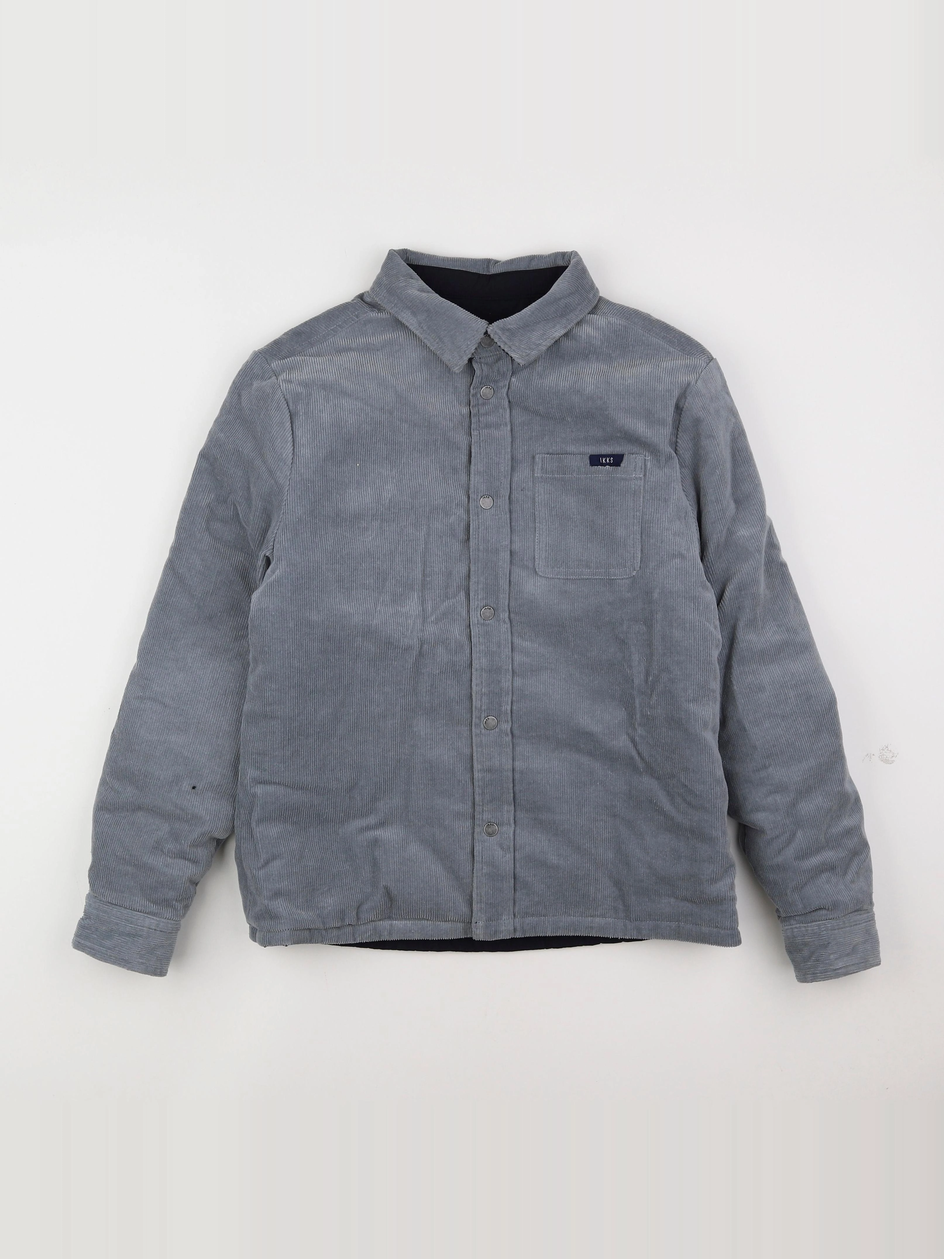 IKKS - veste réversible, doublé gris - 12 ans