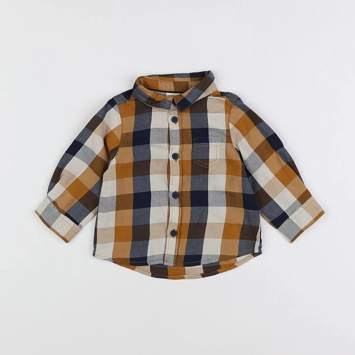 Tape à l'oeil - chemise marron, bleu - 6 mois