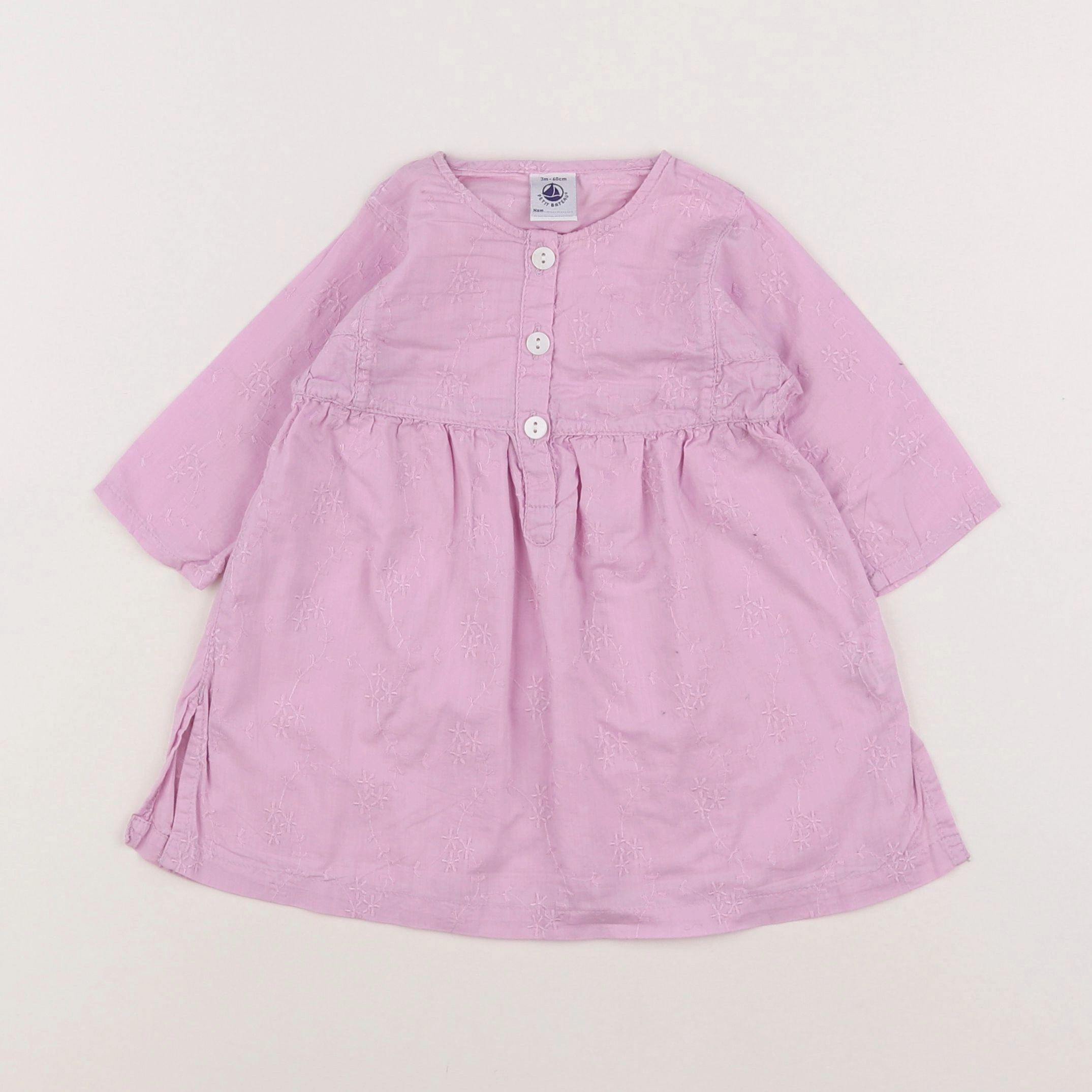 Petit Bateau - robe rose - 3 mois