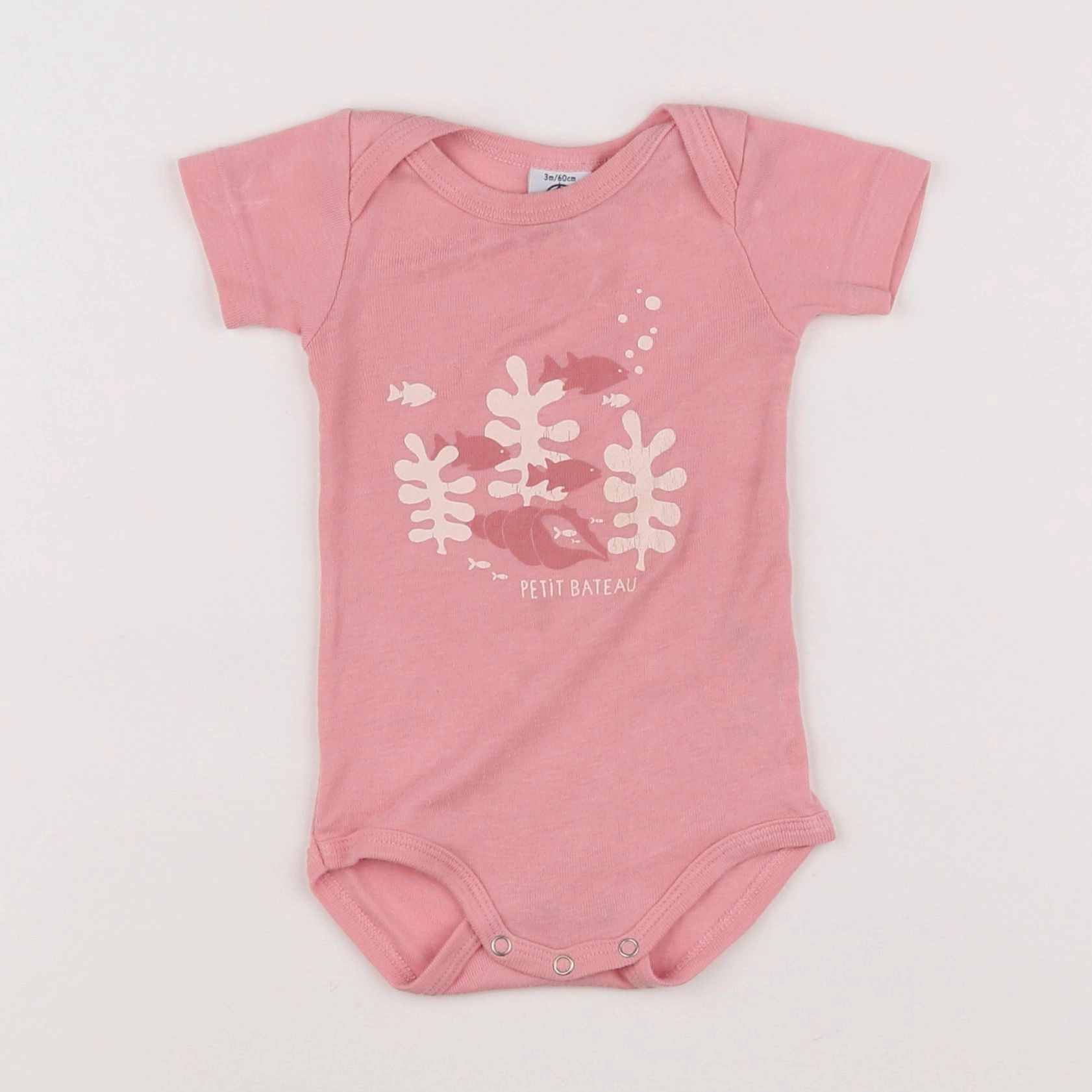 Petit Bateau - body rose - 3 mois