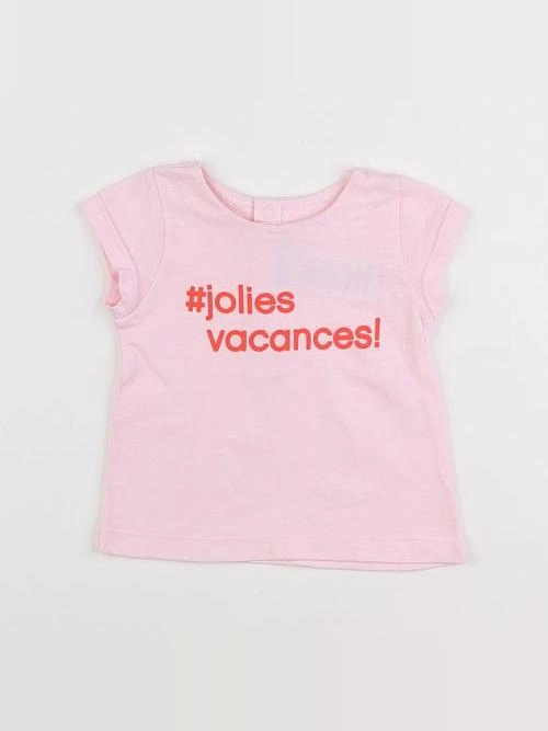 Jacadi - tee-shirt rose - 12 mois