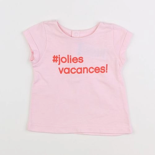 Jacadi - tee-shirt rose - 12 mois