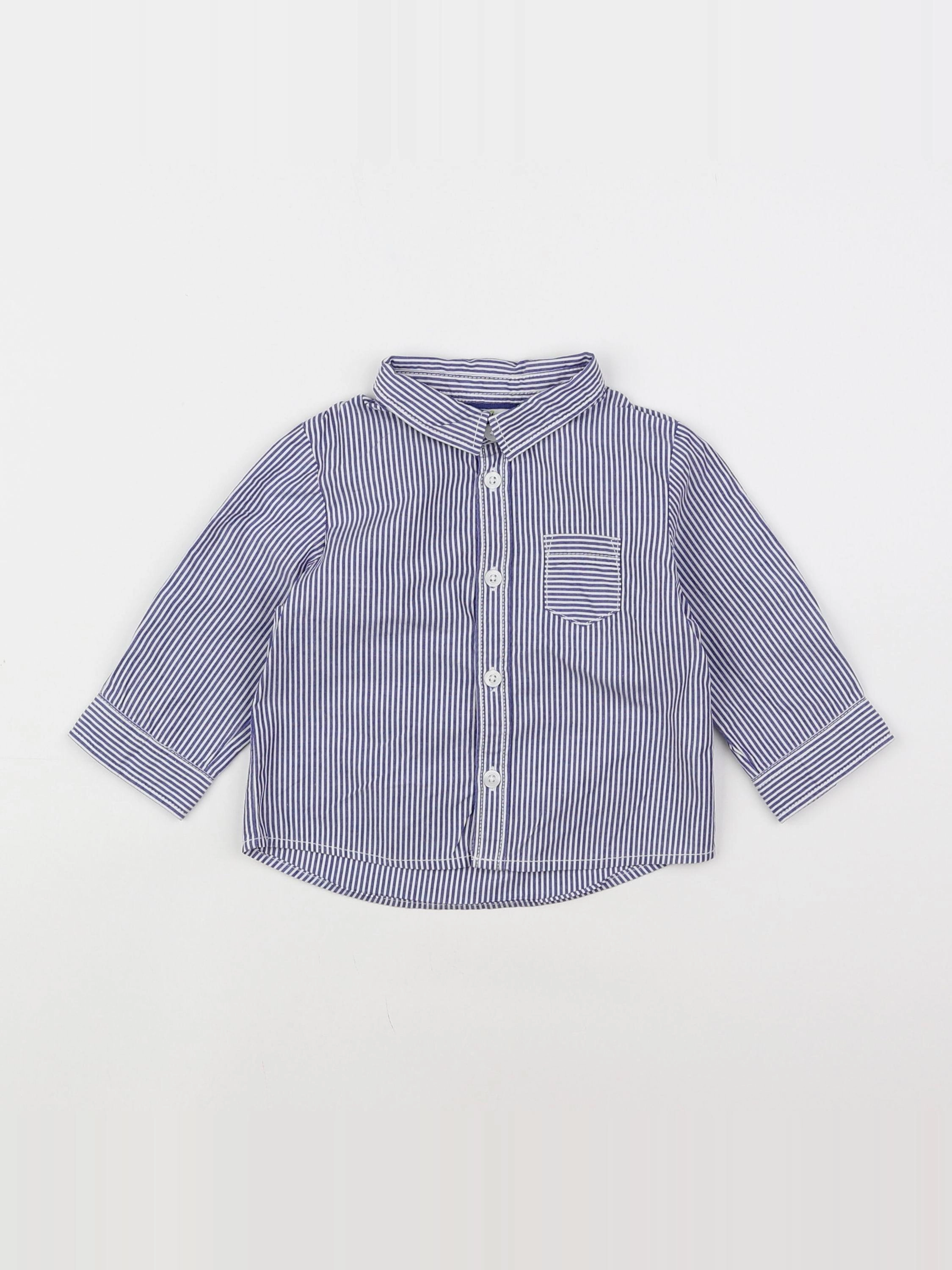 Tape à l'oeil - chemise blanc, bleu - 6 mois