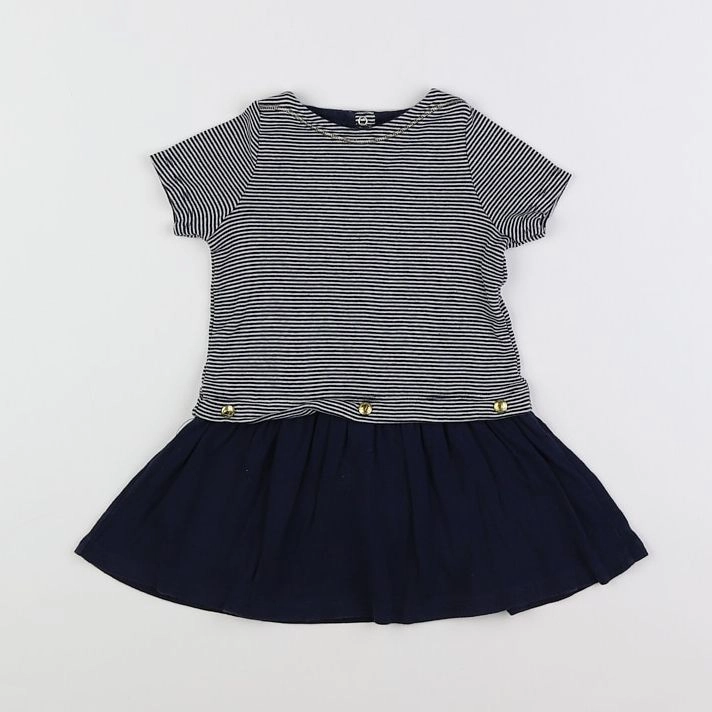 Petit Bateau - robe bleu - 18 mois