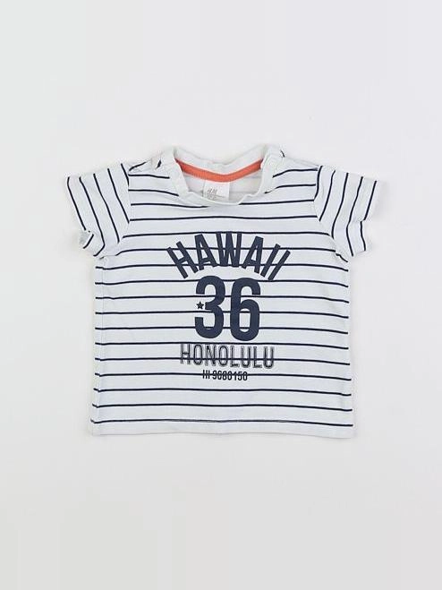 H&M - tee-shirt bleu - 3 mois