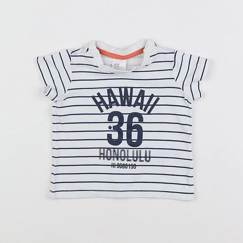 H&M - tee-shirt bleu - 3 mois