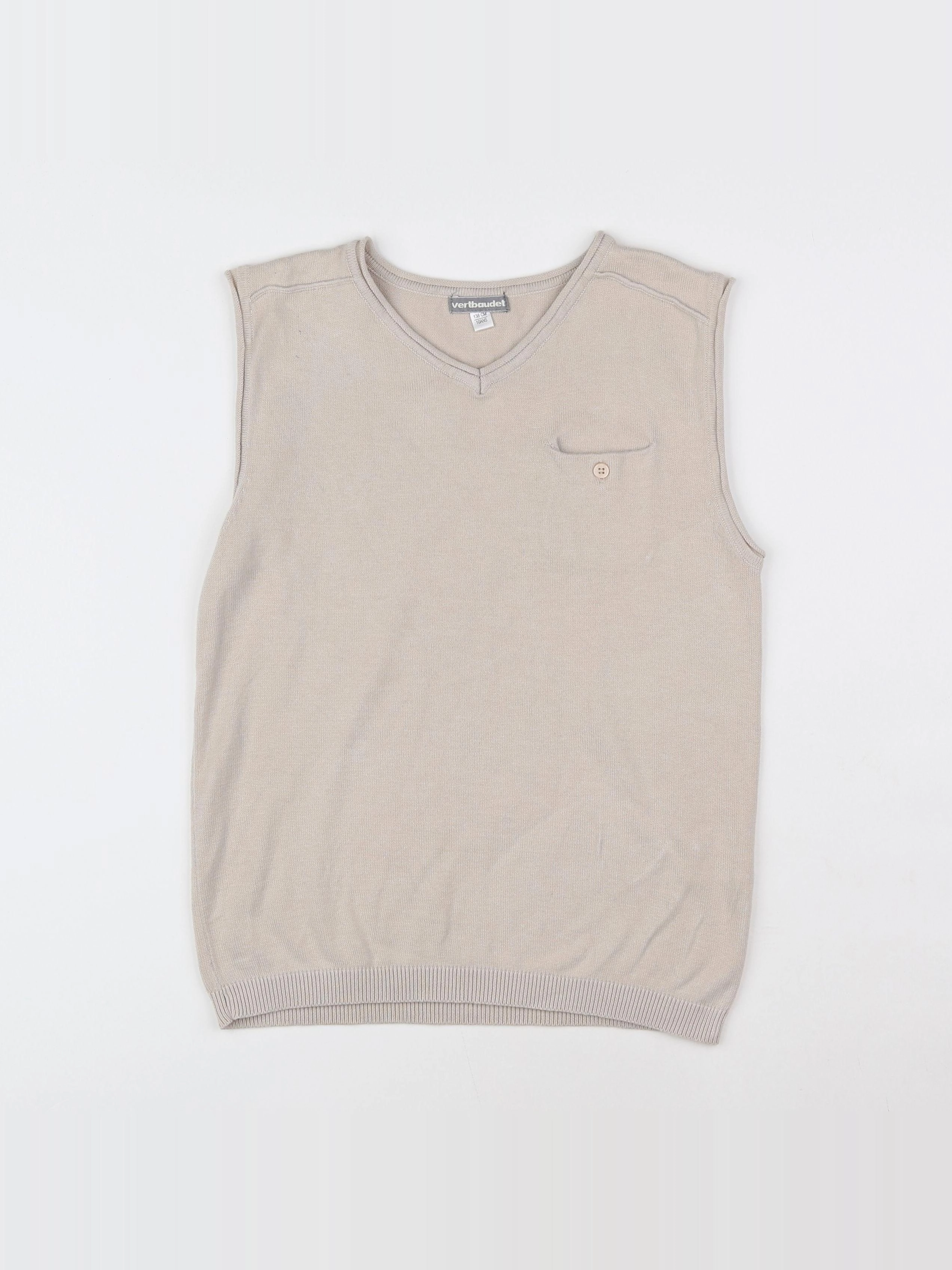 Vertbaudet - pull beige - 10 ans