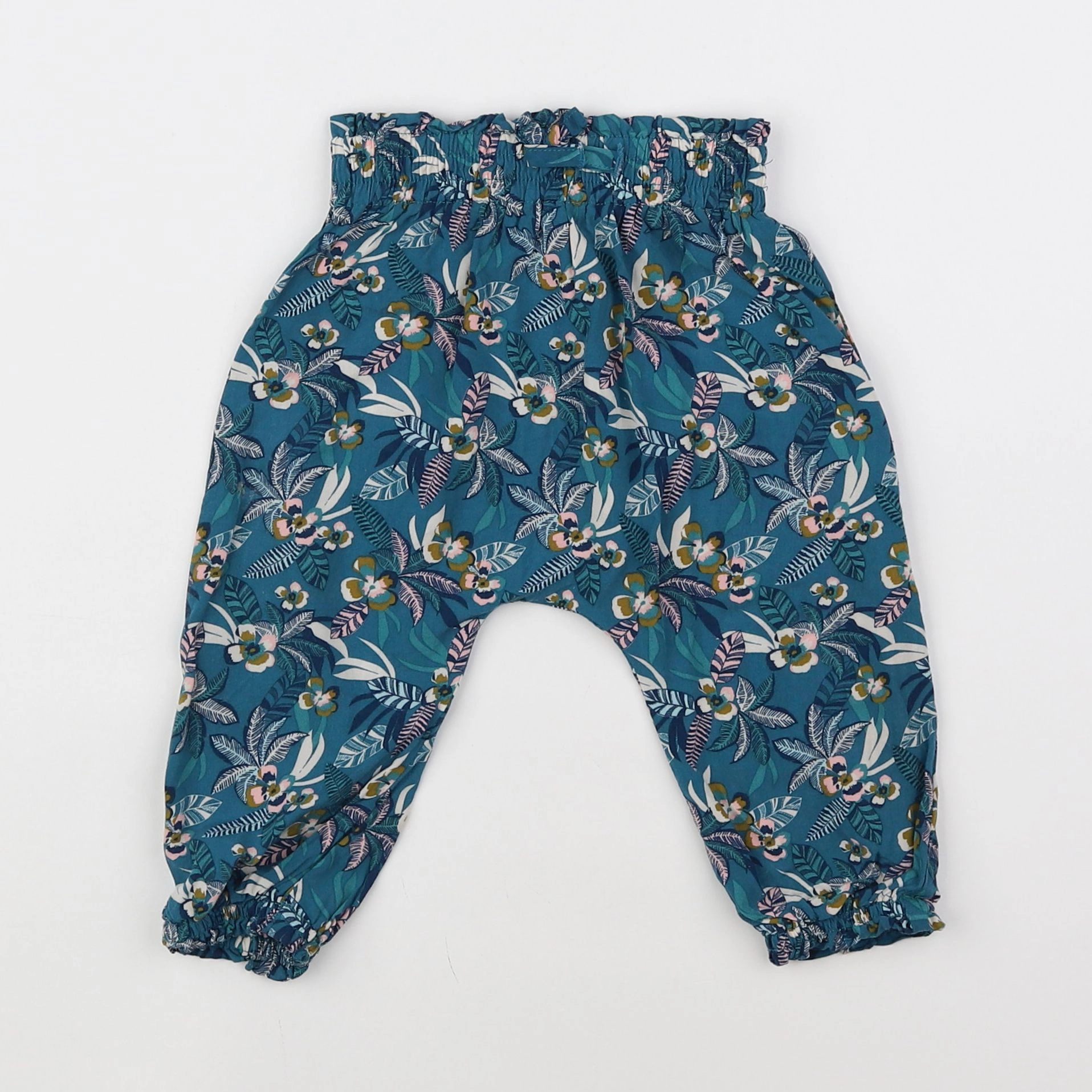 Vertbaudet - pantalon bleu - 12 mois