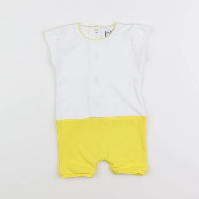 Absorba - pyjama coton blanc, jaune - 6 mois