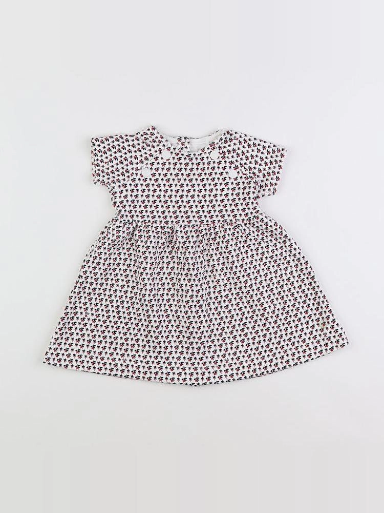 Petit Bateau - robe bleu, blanc, rouge - 12 mois