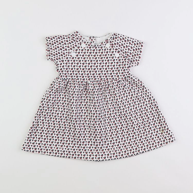 Petit Bateau - robe bleu, blanc, rouge - 12 mois