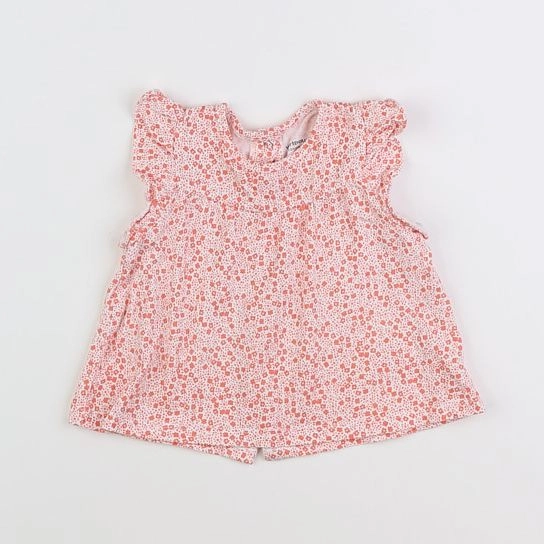 Vertbaudet - tee-shirt blanc, orange - 12 mois