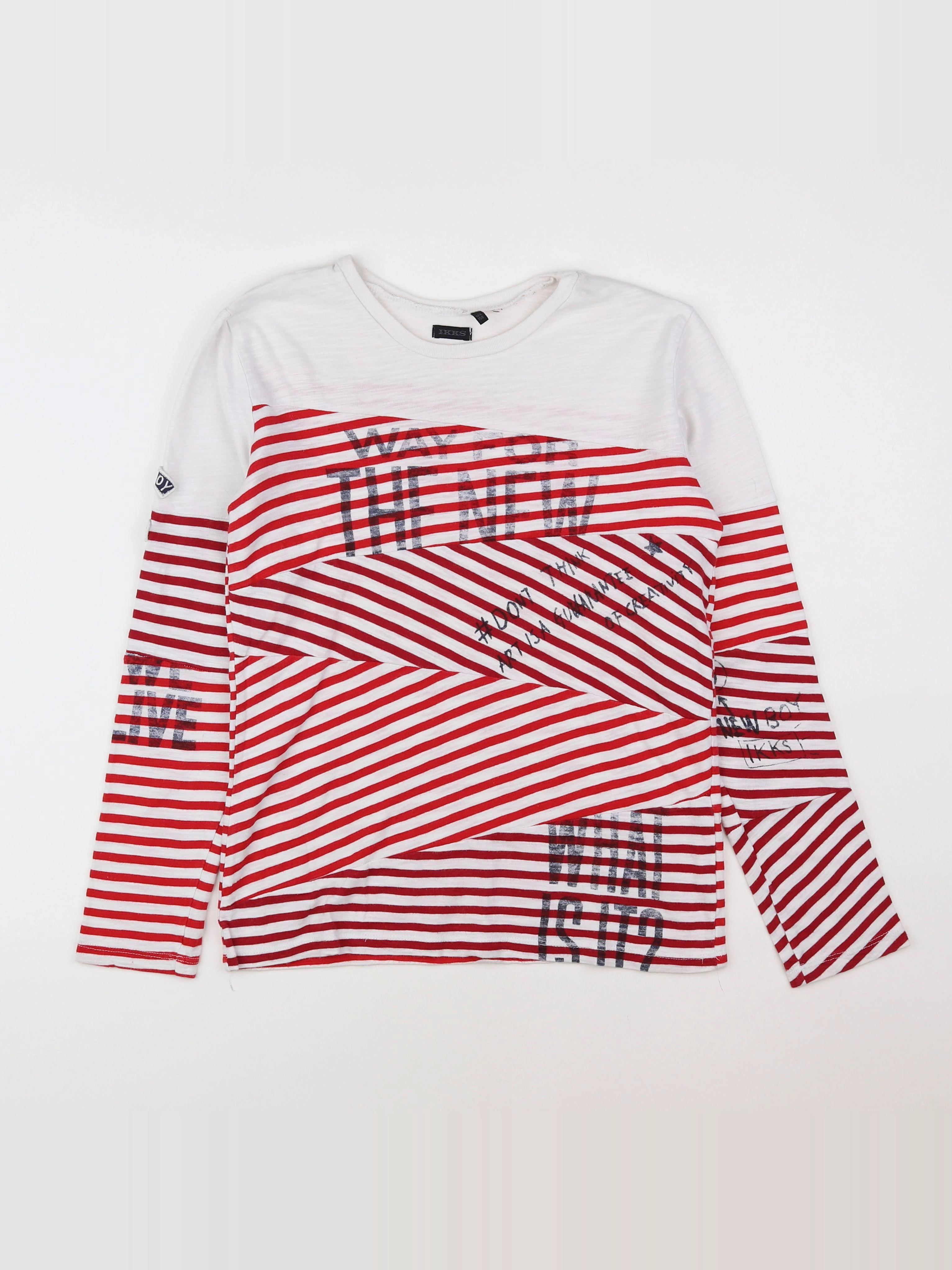 IKKS - tee-shirt blanc, rouge - 12 ans