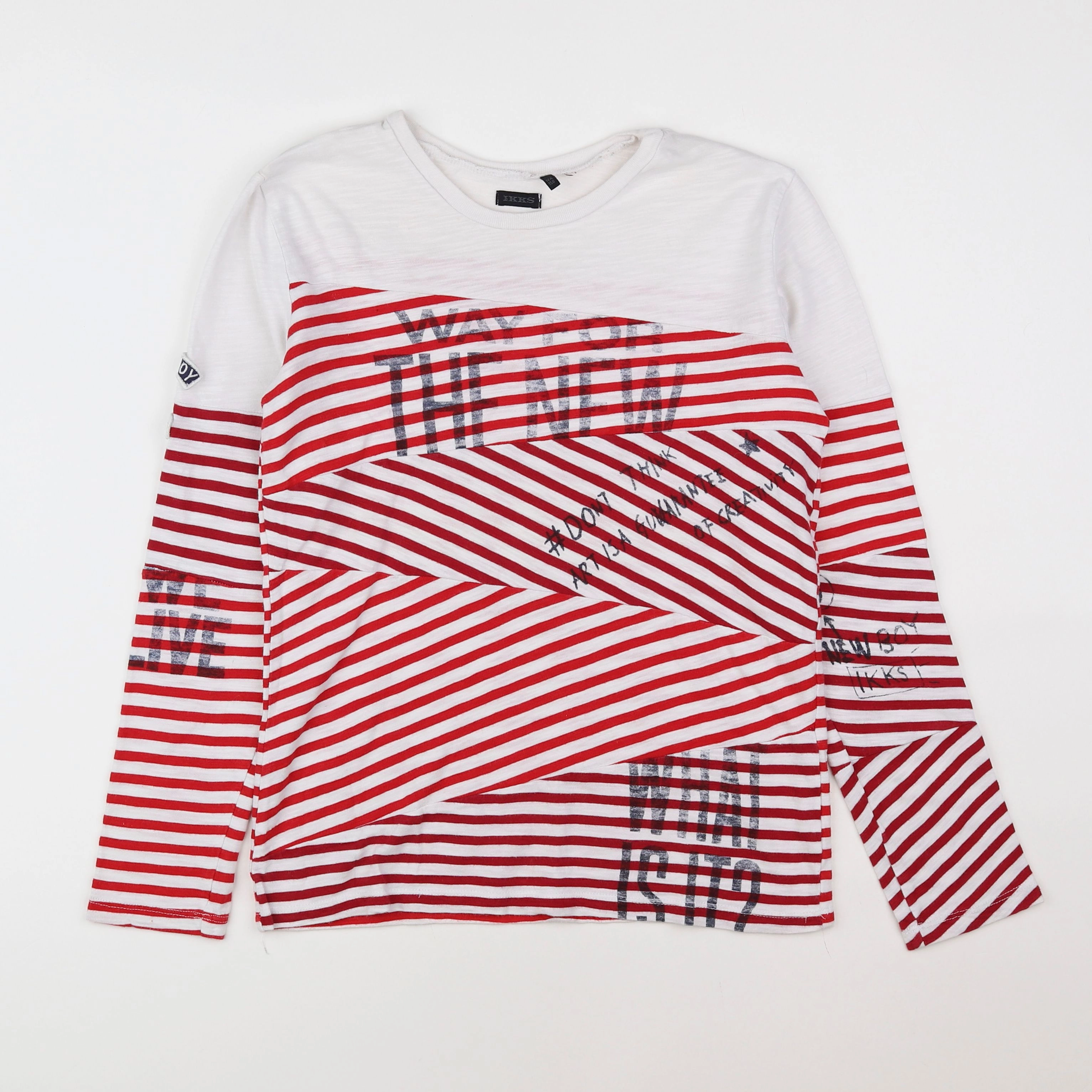 IKKS - tee-shirt blanc, rouge - 12 ans