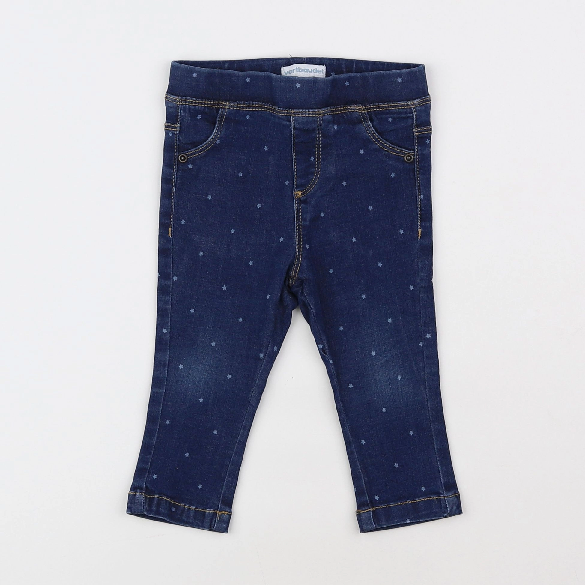 Vertbaudet - jegging bleu - 12 mois