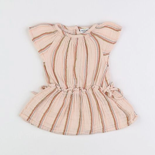 Tape à l'oeil - robe orange, rose - 3 mois