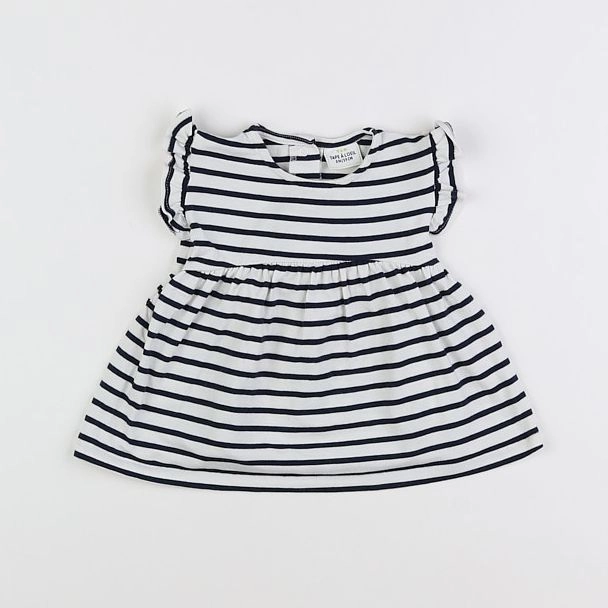Tape à l'oeil - robe blanc, bleu - 3 mois