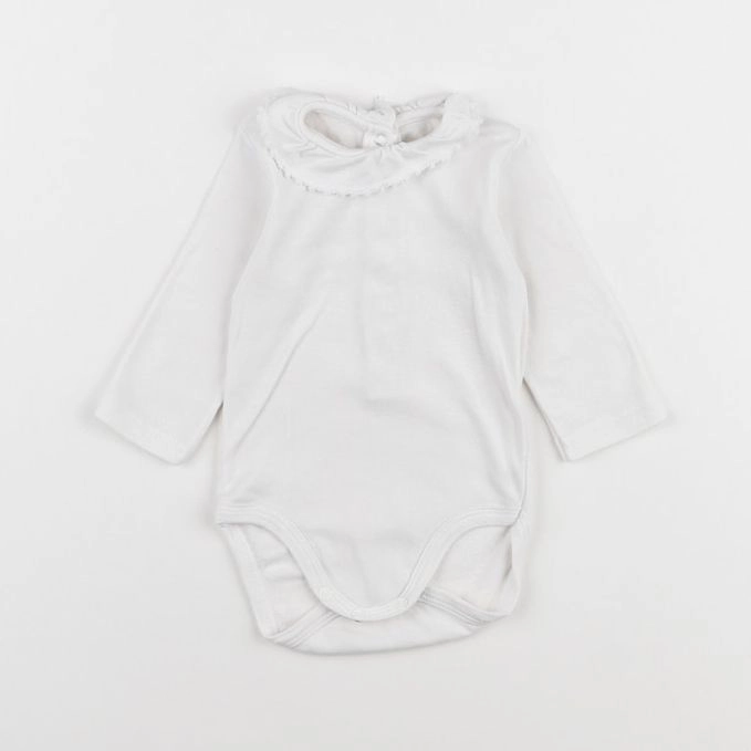 Petit Bateau - body à col blanc - 3 mois