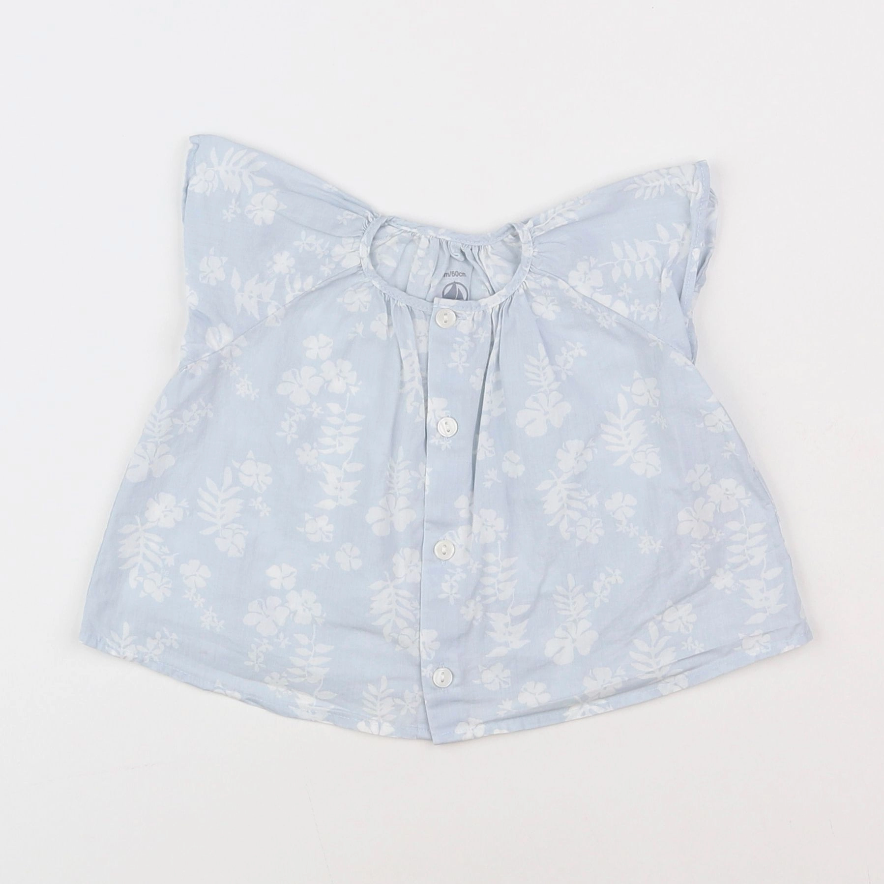 Petit Bateau - blouse bleu - 3 mois