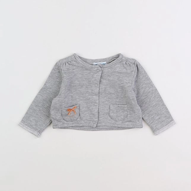 Vertbaudet - sweat gris - 3 mois