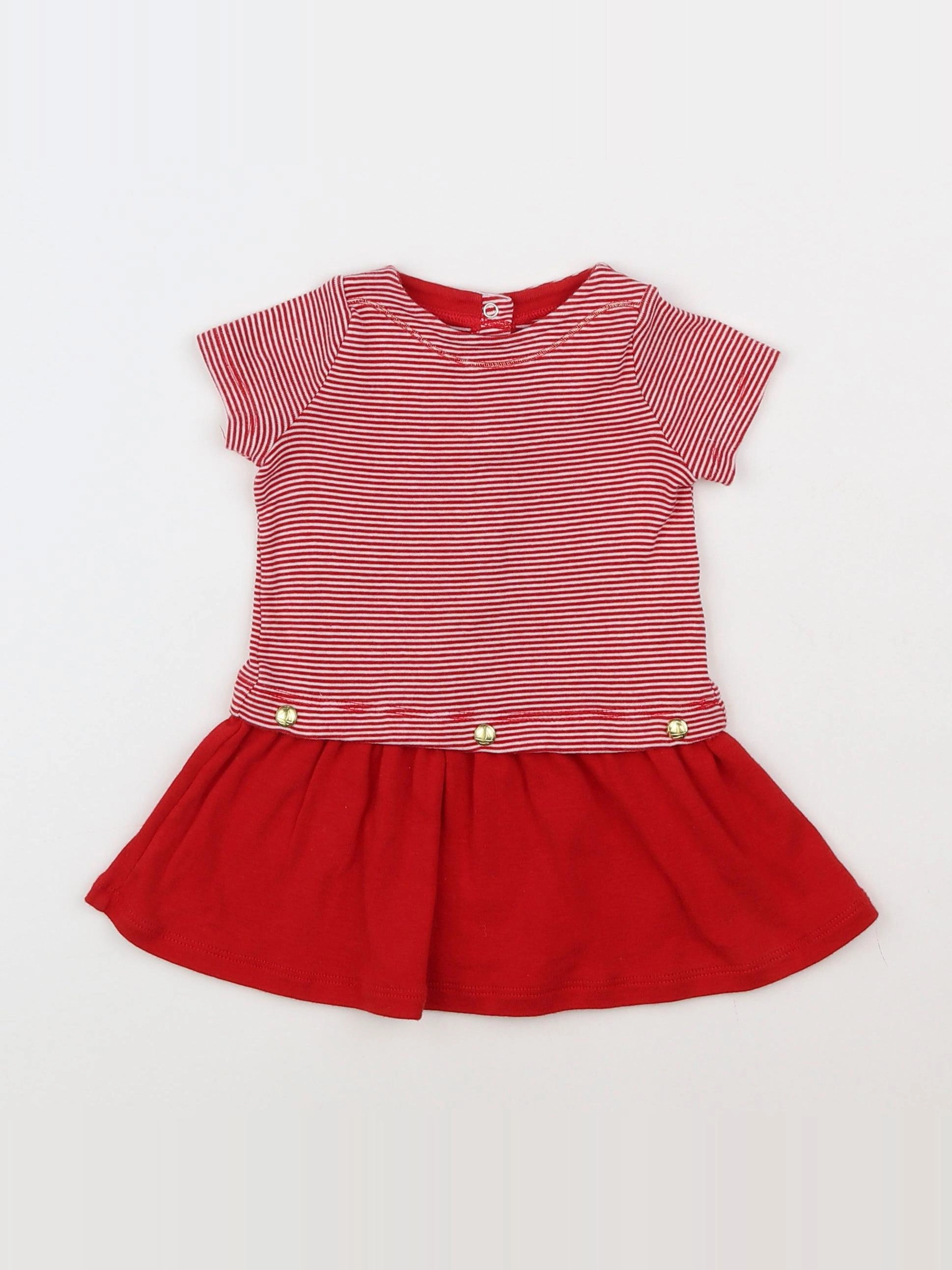 Petit Bateau - robe rouge - 6 mois
