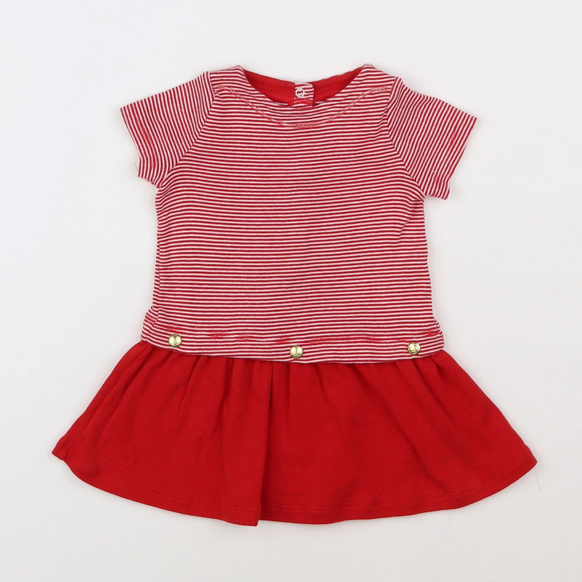 Petit Bateau - robe rouge - 6 mois