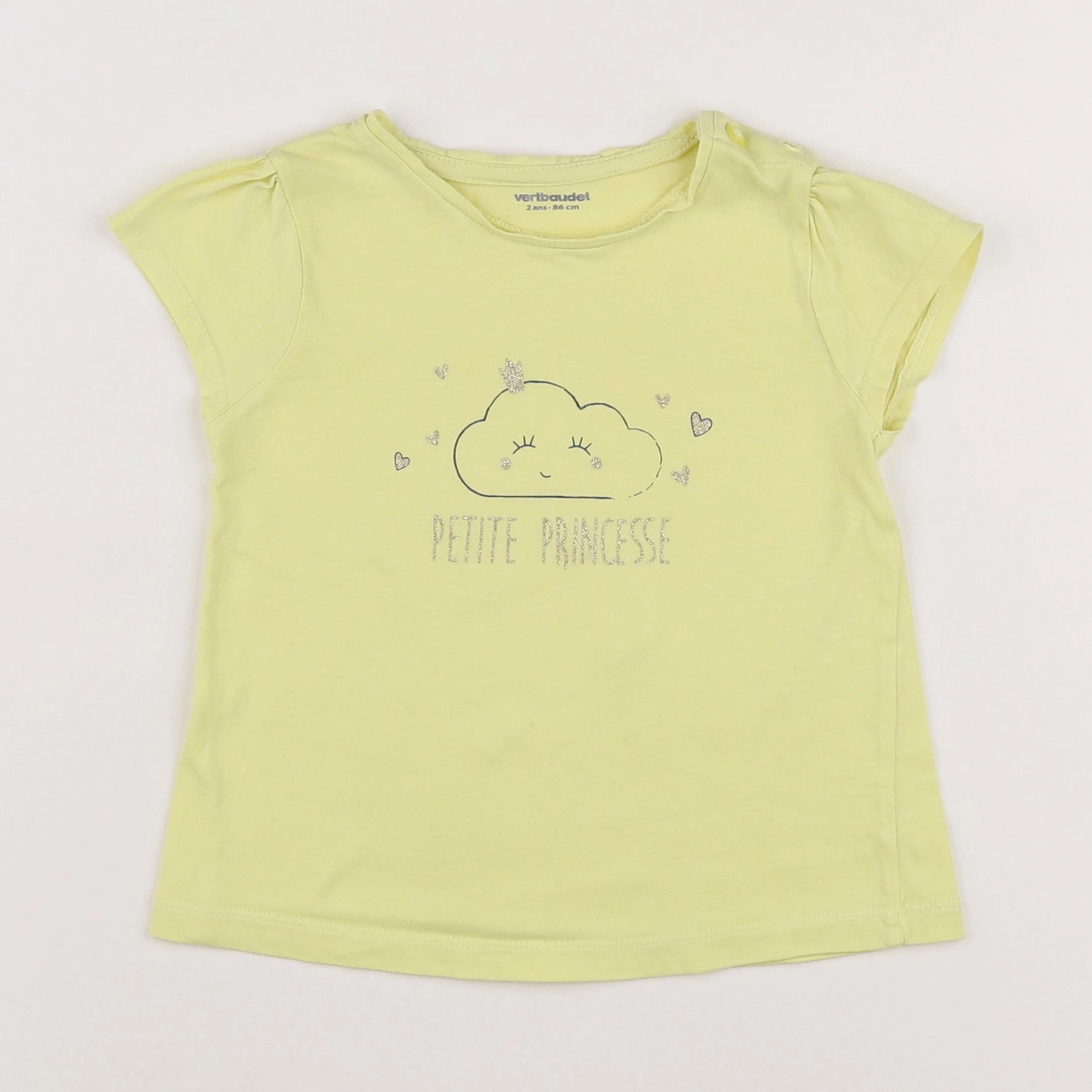 Vertbaudet - tee-shirt jaune - 2 ans