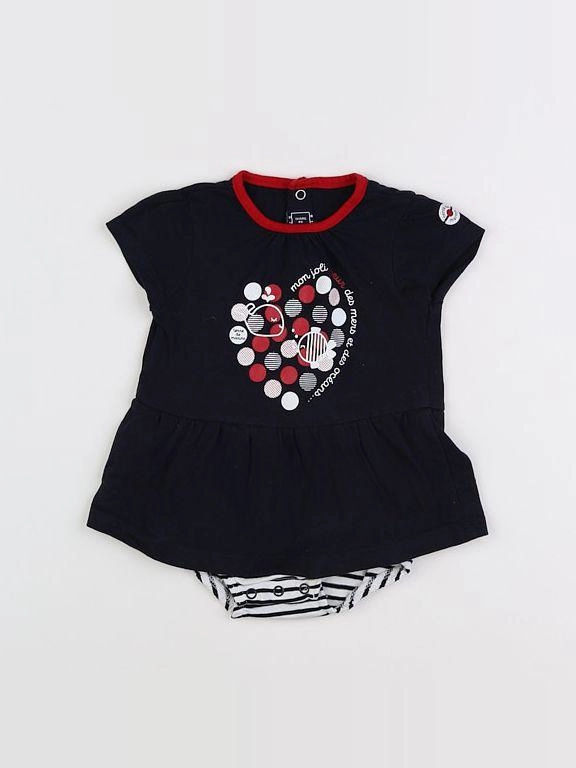 Terre de marins - body tee-shirt blanc, bleu, rouge - 6 mois