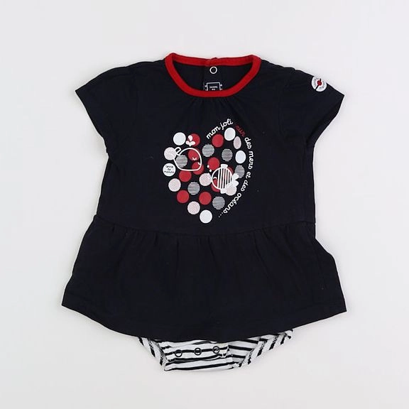 Terre de marins - body tee-shirt blanc, bleu, rouge - 6 mois