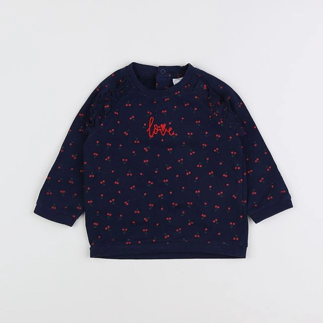 Vertbaudet - sweat bleu - 12 mois