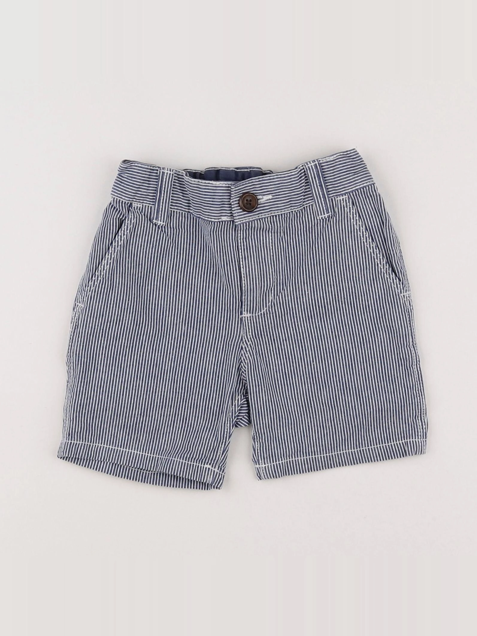 H&M - short bleu - 6/9 mois