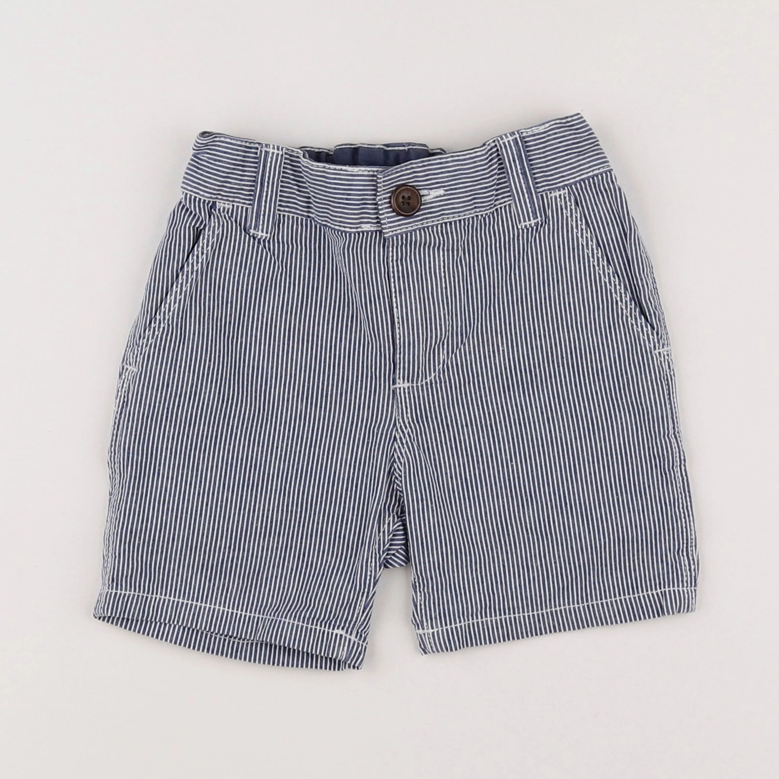 H&M - short bleu - 6/9 mois
