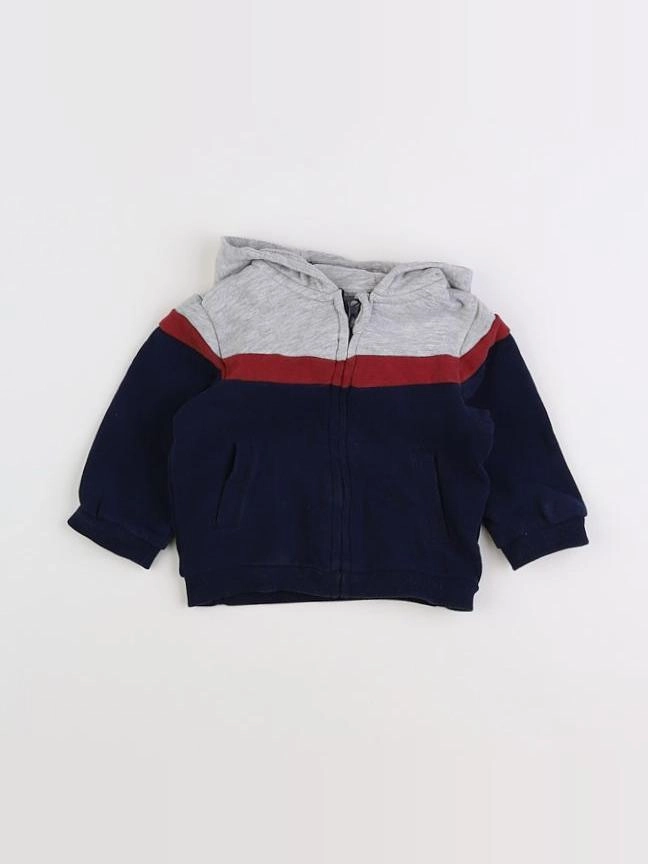 Vertbaudet - sweat bleu, gris - 9 mois