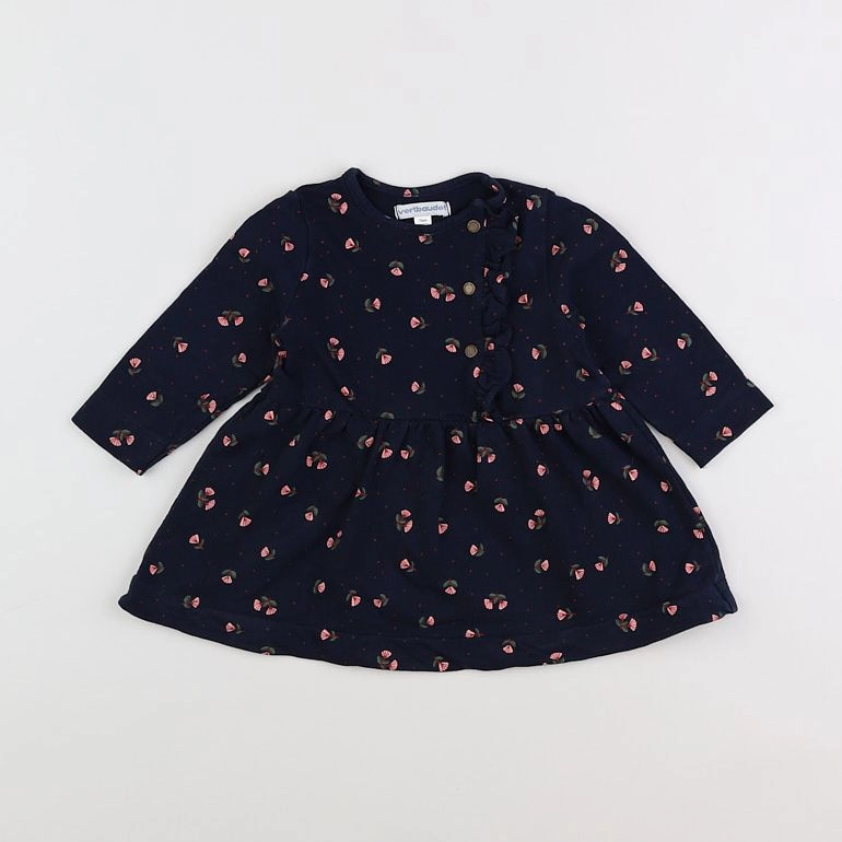 Vertbaudet - robe bleu - 12 mois