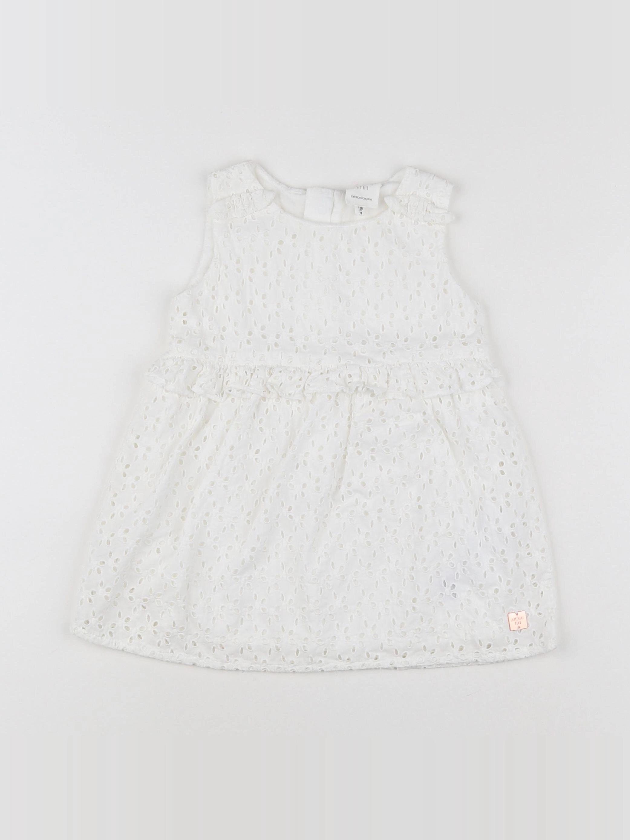 Carrément Beau - robe blanc - 12 mois