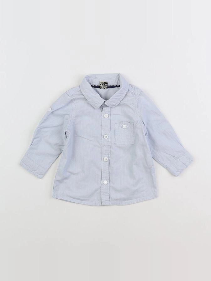 Tape à l'oeil - chemise blanc, bleu - 6 mois