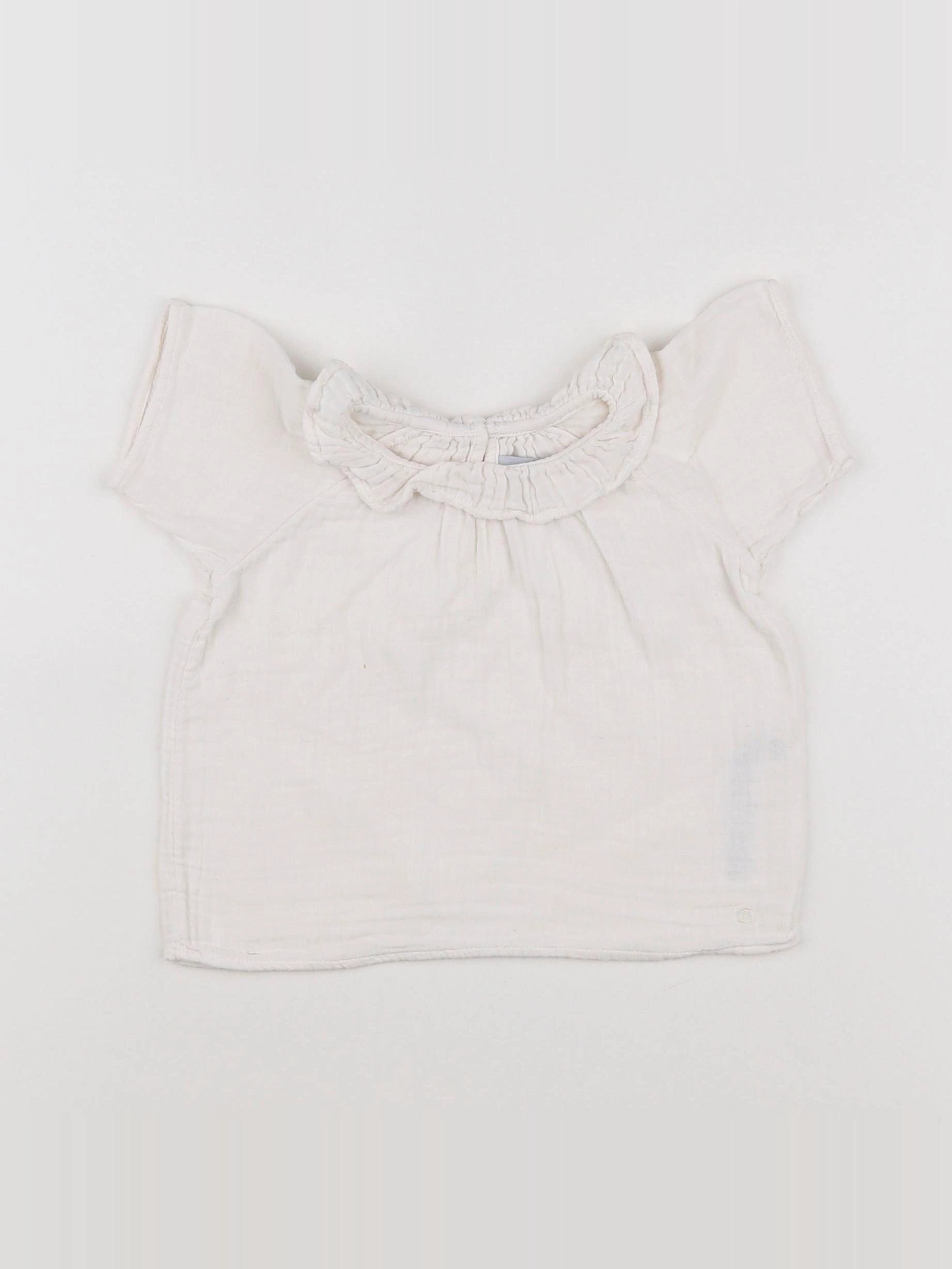 Petit Bateau - blouse blanc - 6 mois