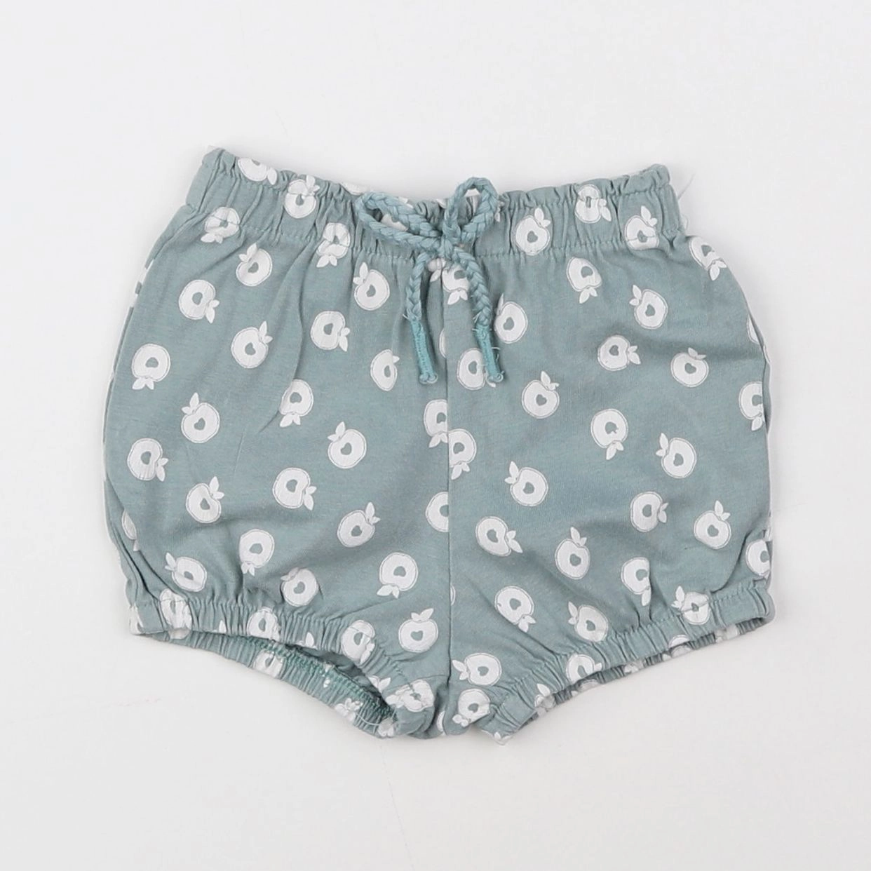 Vertbaudet - short blanc, vert - 3 mois