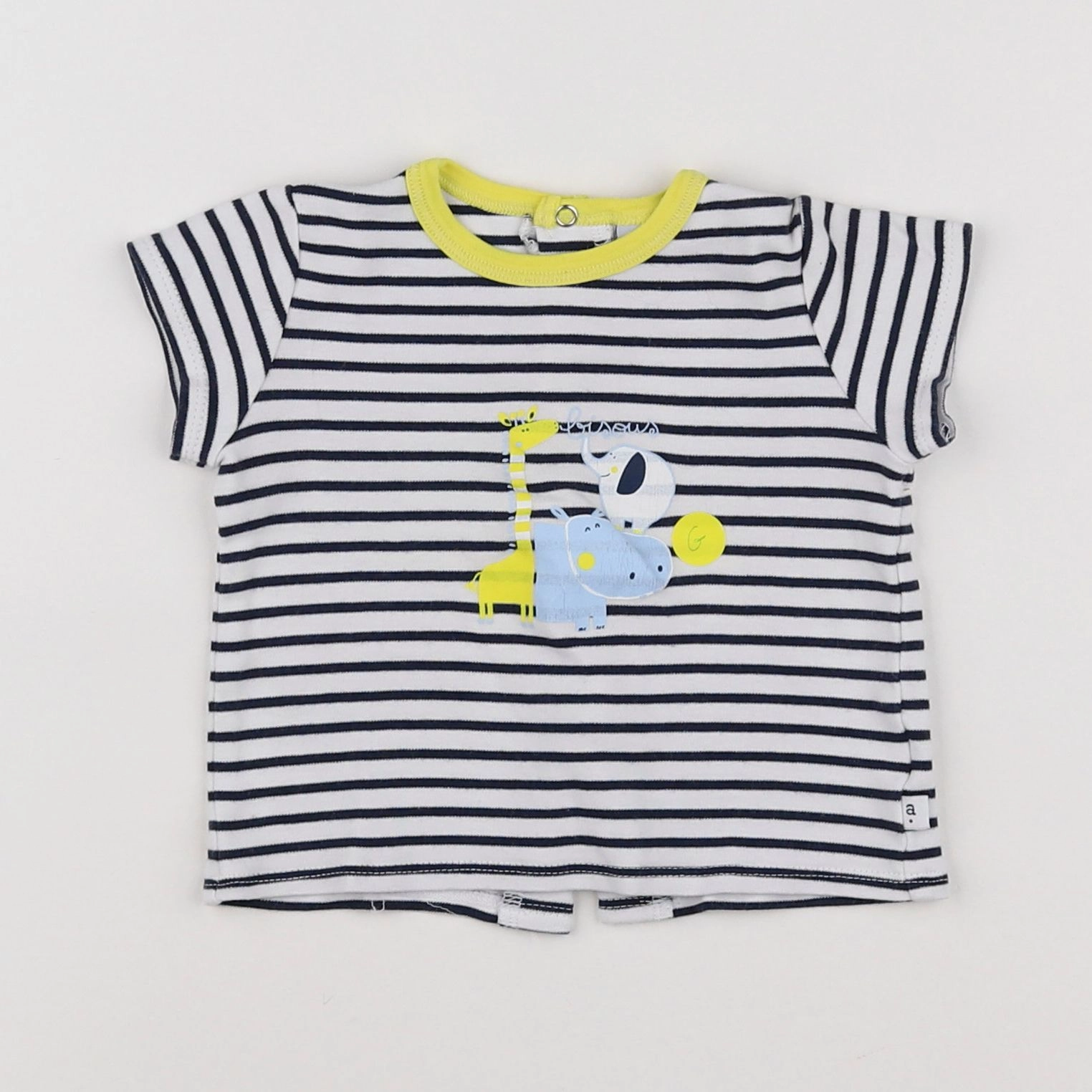 Absorba - tee-shirt bleu, jaune, blanc - 12 mois