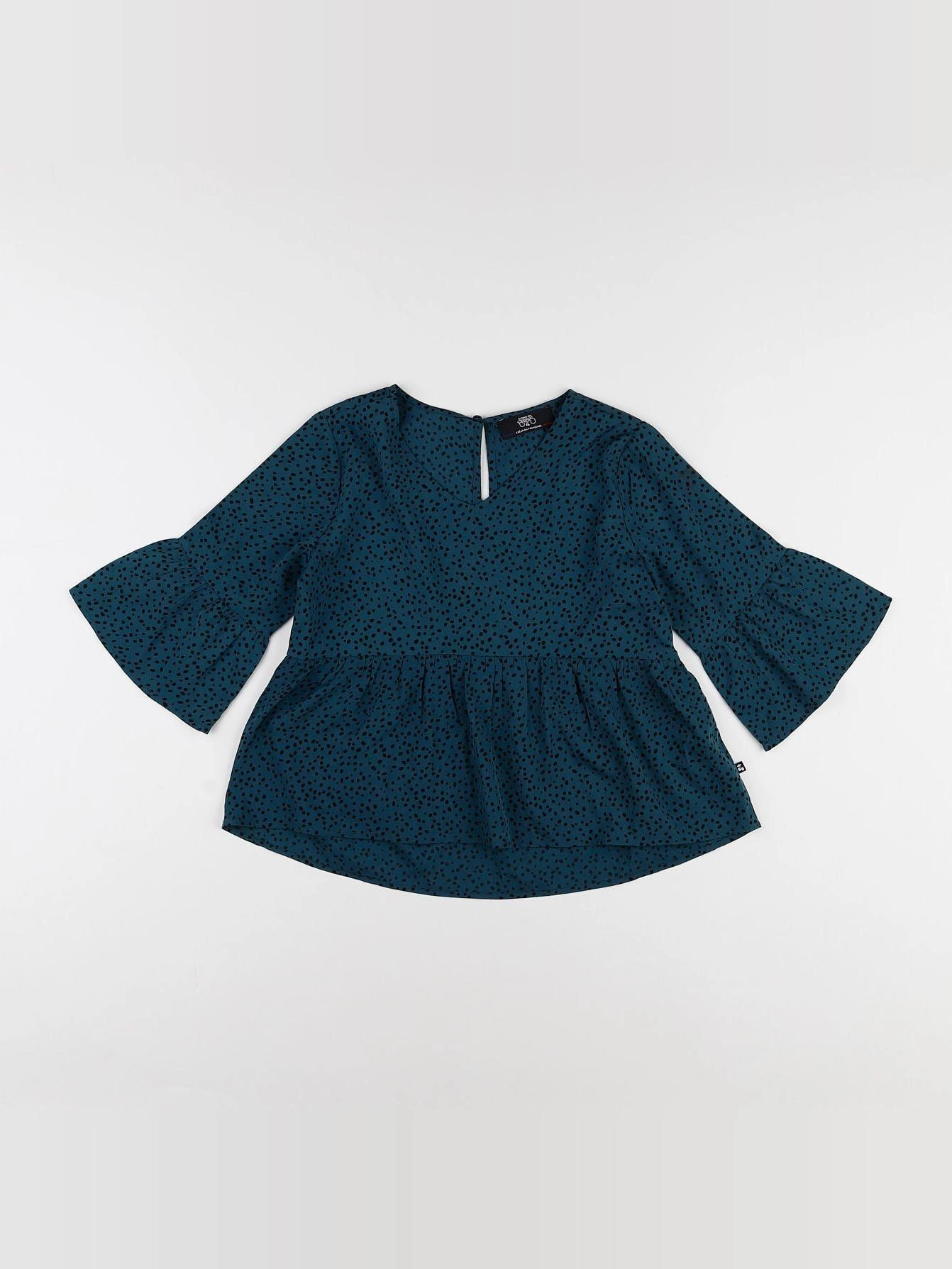 Le temps des cerises  - blouse vert, noir - 8 ans
