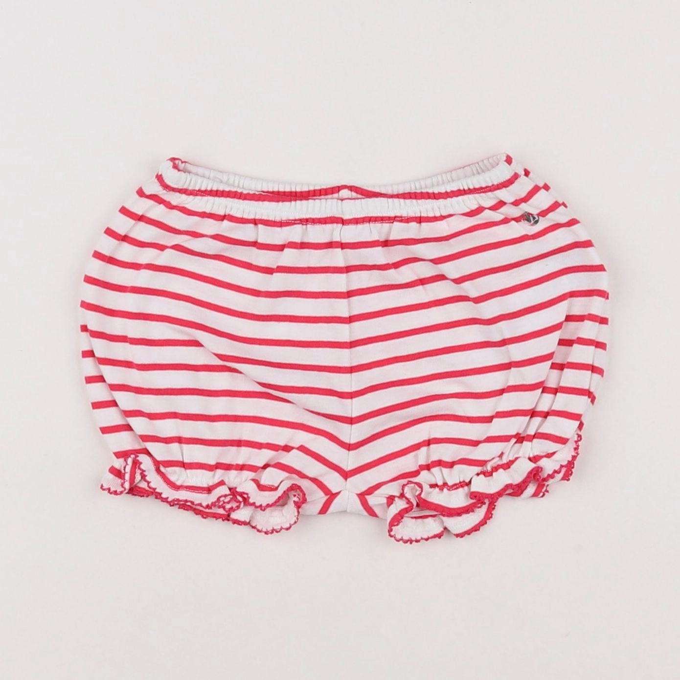 Petit Bateau - bloomer blanc, rose - 6 mois