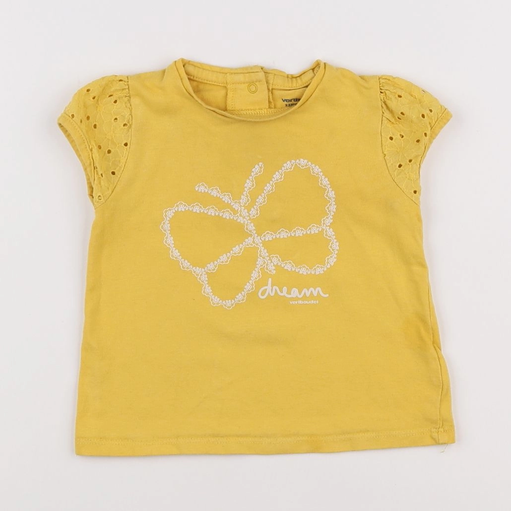 Vertbaudet - tee-shirt jaune - 12 mois